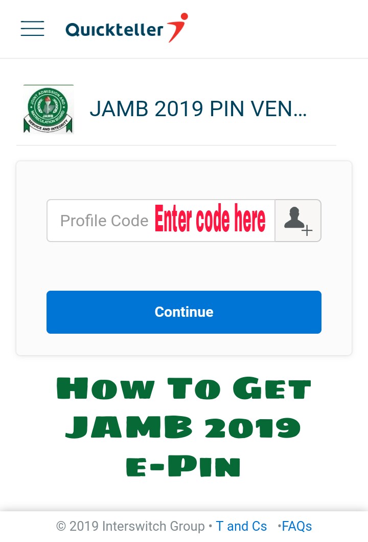 How to Get JAMB Registration 2019 ePIN Using Quickteller